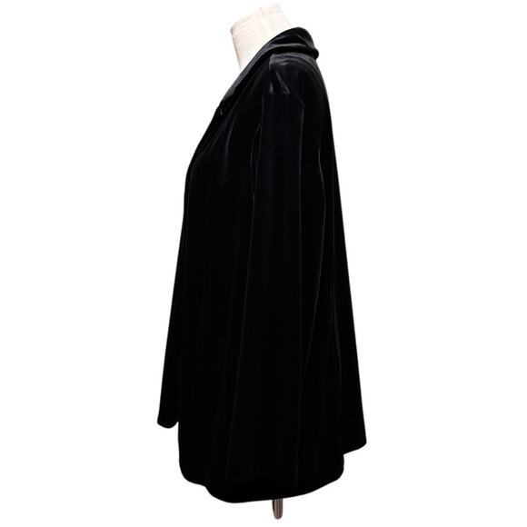 J.Jill Black Velvet Stretch Knit Blazer Jacket Size XL Petite - Picture 6 of 12